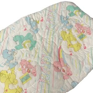 Care Bears Vintage Baby Sleeping Bag 1984 Pastel Rainbow 33x21 80s nursery decor